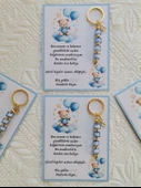 24 Adet Özel Tasarım Ayıcık ve Mavi Anahtarlık Hastane Yeni Doğan 40 Mevlidi Dağıtmalık Hediyelik thumbnail 7