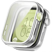 Huawei Watch Fit 3 Uyumlu Yumuşak Silikon 360 Tam Koruma Kasa ve Ekran Koruyucu  Gümüş thumbnail 1