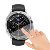 Samsung Watch 8 47mm Uyumlu Kolay Takılabilir Takma Aparatlı Temperli Cam Ekran Koruyucu thumbnail 3