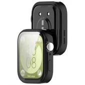 Huawei Watch Fit 3 Uyumlu Yumuşak Silikon 360 Tam Koruma Kasa ve Ekran Koruyucu  Siyah thumbnail 3