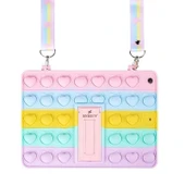 iPad 9.7 inç 5.6. Nesil / Air Tam Uyumlu Glow Desenli Standlı Askılı Popit Tablet Kılıfı thumbnail 4