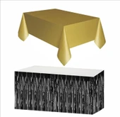 Gold Masa Örtüsü, Siyah Masa Eteği, 1 Adet Gold Arka Fon, 1Adet Siyah Arka Fon thumbnail 2