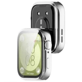 Huawei Watch Fit 3 Uyumlu Yumuşak Silikon 360 Tam Koruma Kasa ve Ekran Koruyucu  Gümüş thumbnail 3