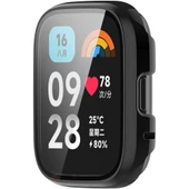 Xiaomi Redmi Watch 3 Active / Lite Uyumlu Güçlendirilmiş 360 Kasa ve Ekran Koruyucu  Siyah thumbnail 3