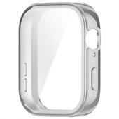 Huawei Watch Fit 3 Uyumlu Yumuşak Silikon 360 Tam Koruma Kasa ve Ekran Koruyucu  Gümüş thumbnail 2