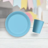 16 Adet Mavi Tabak, 16 Adet Mavi Bardak thumbnail 1