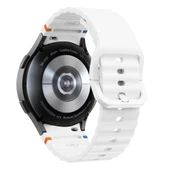 Samsung Galaxy Watch 5 Pro 45mm İle Uyumlu Metal Tokalı Dalgalı Spor Silikon Kordon  Beyaz thumbnail 2