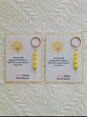 72 Adet Özel Tasarım Güneş ve Sarı Anahtarlık Hastane Yeni Doğan 40 Mevlidi Dağıtmalık Hediyelik thumbnail 2
