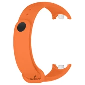 Sneezy Mİ Band 8 İle Uyumlu PureLux Soft Silikon Kordon  Turuncu thumbnail 4