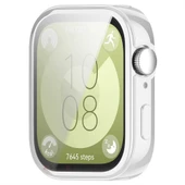 Huawei Watch Fit 3 Uyumlu Yumuşak Silikon 360 Tam Koruma Kasa ve Ekran Koruyucu  Şeffaf thumbnail 4