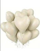 2 Adet 18 ınc Bej ve Karamel Kalp Folyo Balon thumbnail 2