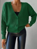 MDB Kadın Uzun Kollu Düğme Detay Triko Hırka thumbnail 1