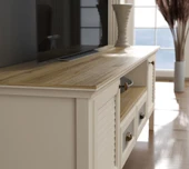 Valena Tv Ünitesi - Konsol 2 Kapaklı 2 Çekmeceli Panjur Kapaklı Raflı Dolaplı MDF Profil Ayaklı 180 Cm  Minifixli thumbnail 4