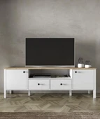 Lumera Modern Tv Ünitesi - Konsol 2 Kapaklı 2 Çekmeceli  Raflı Dolaplı MDF Profil Ayaklı 180 Cm  Minifixli thumbnail 4