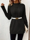 MDB Kadın Uzun Kollu Yarı Balıkçı Yaka Triko Bluz thumbnail 1