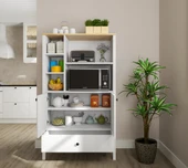 Lumera Fırın Dolabı Erzak Dolabı Çok Amaçlı Dolap Airfry Dolabı 2 Kapaklı 1 Çekmeceli 93 Cm Minifixli thumbnail 3