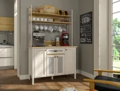 Valena Kahve Köşesi Erzak Dolabı Çok Amaçlı Dolap Airfry Dolabı 4 Kapaklı 1 Çekmeceli Bardak Askılıklı 120 Cm Minifixli thumbnail 1