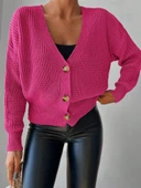 MDB Kadın Uzun Kollu Düğme Detay Triko Bluz thumbnail 2