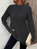 MDB Kadın Uzun Kollu Yarı Balıkçı Yaka Triko Bluz thumbnail 2