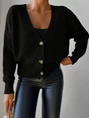 MDB Kadın Uzun Kollu Düğme Detay Triko Hırka thumbnail 1