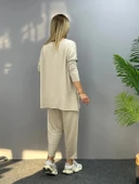 MDB Kadın Iki Iplik Viskon Pamuk Kumaş Arma Detaylı Ikili Takım thumbnail 3