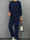 MDB Kadın Uzun Kollu Bisiklet Yaka Viskon Iki Iplik Bluz Ve Pantolon Ikili Takım thumbnail 2