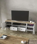 Lumera Modern Tv Ünitesi - Konsol 2 Kapaklı 2 Çekmeceli  Raflı Dolaplı MDF Profil Ayaklı 180 Cm  Minifixli thumbnail 3
