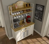 Valena Kahve Köşesi Erzak Dolabı Çok Amaçlı Dolap Airfry Dolabı 4 Kapaklı 1 Çekmeceli Bardak Askılıklı 120 Cm Minifixli thumbnail 4