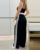 MDB Kadın Ip Askılı Straplez Belden Kuşaklı Viskon Iki Iplik Tulum thumbnail 3