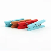 Ahşap Renkli Mini Mandal 100 Adet thumbnail 3