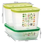 Tupperware Sera Set 3'lü 1.8 Litre Sebze Meyve Saklama Kabı Hsgl thumbnail 2