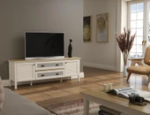 Valena Tv Ünitesi - Konsol 2 Kapaklı 2 Çekmeceli Panjur Kapaklı MDF Profil Ayaklı 180 Cm Minifixli thumbnail 1