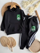 Minecraft Temalı Kapüşonlu Çocuk Takımı – Sırt Baskılı Sweatshirt & Jogger Alt thumbnail 1