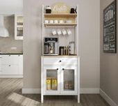 Lumera Kahve Köşesi Erzak Dolabı Çok Amaçlı Dolap Airfry Dolabı 2 Kapaklı 1 Çekmeceli 75 Cm Minifixli thumbnail 3