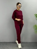 MDB Kadın Uzun Kollu Bisiklet Yaka Viskon Iki Iplik Bluz Ve Pantolon Ikili Takım thumbnail 2