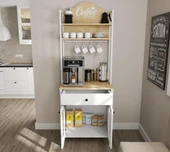 Lumera Kahve Köşesi Erzak Dolabı Çok Amaçlı Dolap Airfry Dolabı 2 Kapaklı 1 Çekmeceli 75 Cm Minifixli thumbnail 2