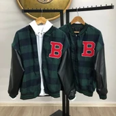 MDB Erkek Pötikare Desen Nakışlı Kolej Ceket  Haki thumbnail 3