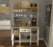 Valena Kahve Köşesi Erzak Dolabı Çok Amaçlı Dolap Airfry Dolabı 4 Kapaklı 1 Çekmeceli Bardak Askılıklı 120 Cm Minifixli thumbnail 3