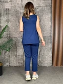 MDB Kadın Askılı Yuvarlak Yaka Viskon Iki Iplik Bluz Ve Eşofman Altı Ikili Takım thumbnail 3