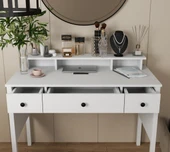 Lumera Modern Makyaj Masası 2 Dolap 4 Çekmeceli MDF Profil Ayaklı 132 Cm thumbnail 2