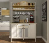 Valena Kahve Köşesi Erzak Dolabı Çok Amaçlı Dolap Airfry Dolabı 4 Kapaklı 1 Çekmeceli Bardak Askılıklı 120 Cm Minifixli thumbnail 2