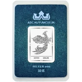 Hediyeye Özel 10 Gram Tavus Kuşu Temalı 999 Ayar Gümüş ile Üretilmiş Gümüş Külçesi-730 thumbnail 1