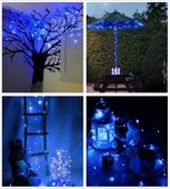 Ev Balkon Ve Parti İçin 10 Metre Pilli Mavi Renk Peri Led Yılbaşı Süsü Işık thumbnail 2