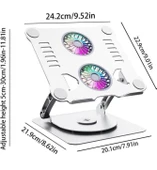 Çift Fanlı Ayarlanabilir Metal Laptop Standı (360 Derece Dönebilen) thumbnail 3