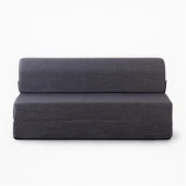 Homedius Yataklı Koltuk Magic Keten Görünümlü Çift Kişilik  Antrasit Çift thumbnail 2