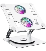 Çift Fanlı Ayarlanabilir Metal Laptop Standı (360 Derece Dönebilen) thumbnail 1