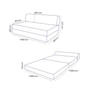 Homedius Yataklı Koltuk Magic Keten Görünümlü Çift Kişilik  Antrasit Çift thumbnail 8