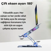 Çift Fanlı Ayarlanabilir Metal Laptop Standı (360 Derece Dönebilen) thumbnail 2