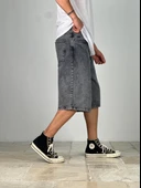 Premium Kalite Gri Bermuda Kot Şort COC1915 thumbnail 3