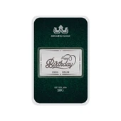 Hediyeye Özel 10 Gram İyi Ki Doğdun Temalı 999 Ayar Gümüş ile Üretilmiş Gümüş Külçesi-726 thumbnail 1